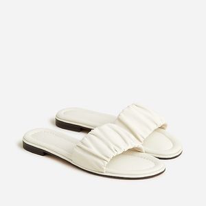 J Crew, White Leather Slides, Size 8